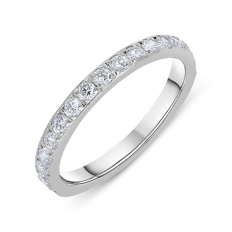 Platinum 0.50ct Diamond Wedding Half Eternity Ring - M