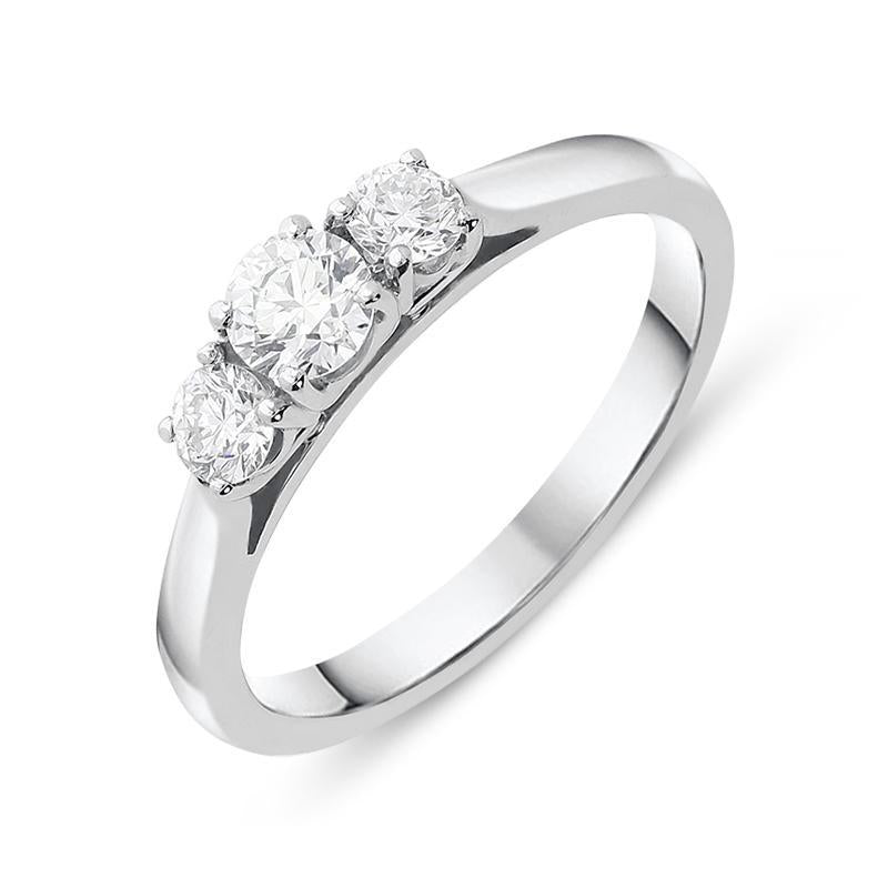 Platinum 0.52ct Diamond Brilliant Cut Trilogy Ring - Option1 Value Platinum