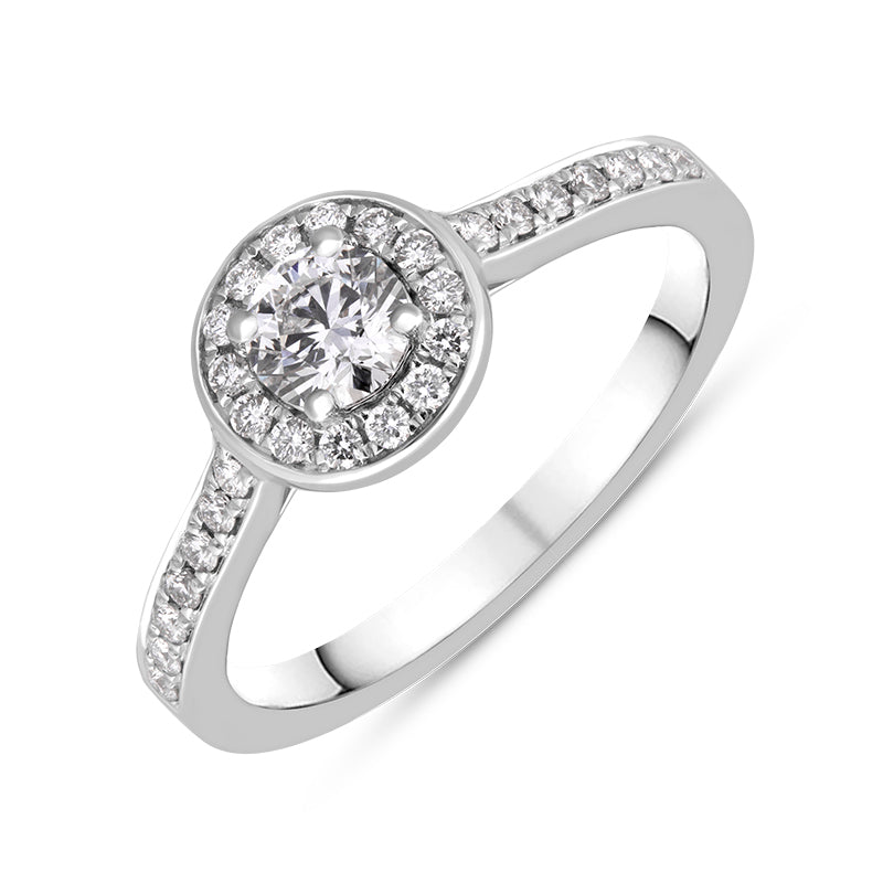 Platinum 0.53ct Diamond Brilliant Cut Halo Ring