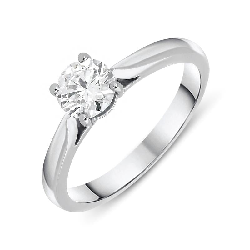Platinum 0.66ct Diamond Brilliant Cut Solitaire Ring - Option1 Value Platinum
