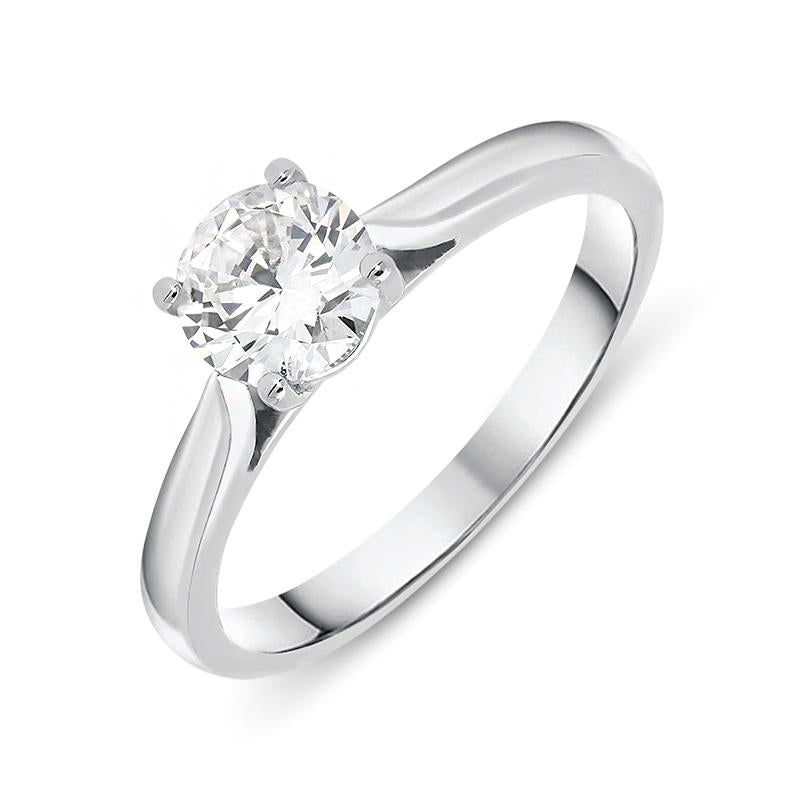 Platinum 0.80ct Diamond Brilliant Cut Solitaire Ring - Option1 Value Platinum