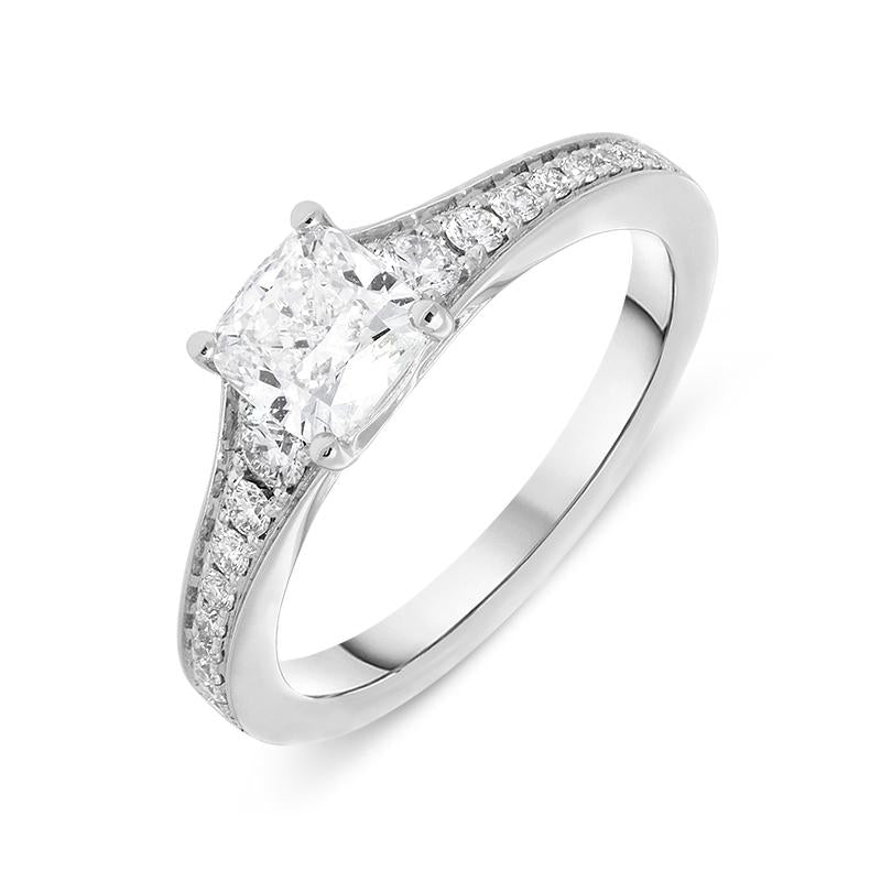 Platinum 1.17ct Diamond Cushion Cut Ring - N