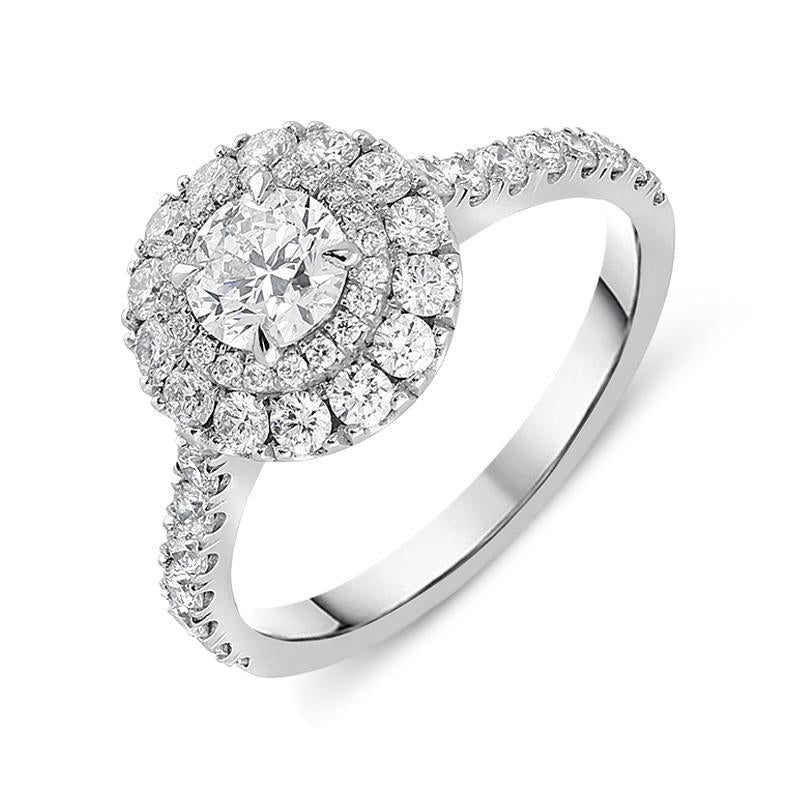 Platinum 1.27ct Diamond Double Halo Ring - Platinum