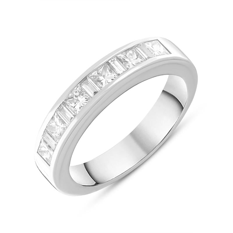Platinum Princess Cut Diamond Princess Cut Channel Set Ring - M