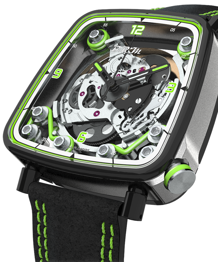 B.r.m. Ff39-40 Grey Titanium Black Pvd Lime Green