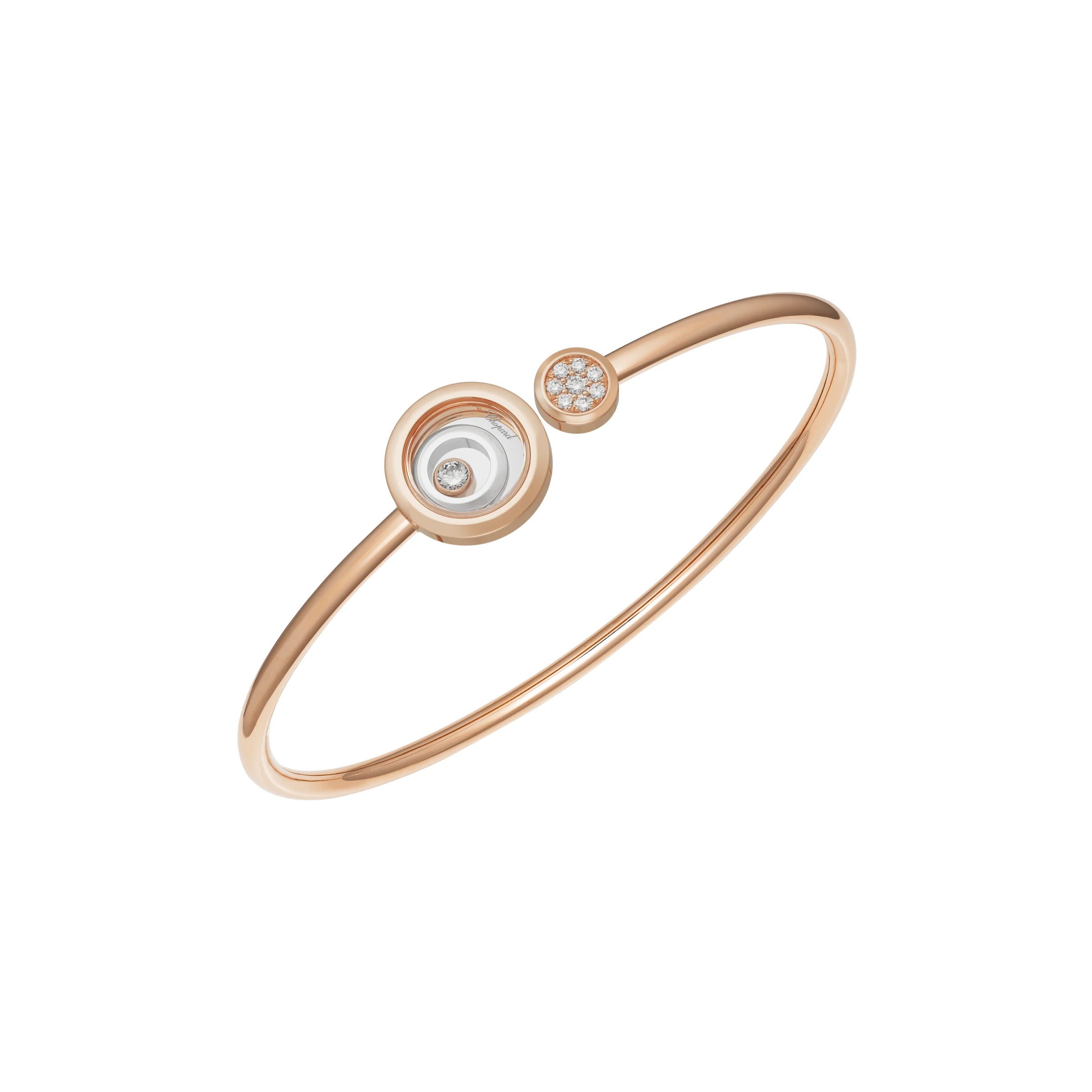 Chopard Happy Spirit 18ct Rose Gold 0.18ct Diamond Bangle - L