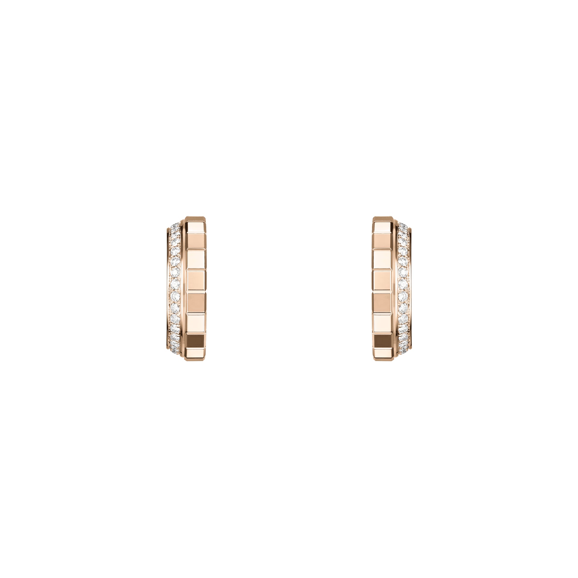 Chopard Ice Cube 18ct Rose Gold 0.24ct Diamond Hoop Earrings