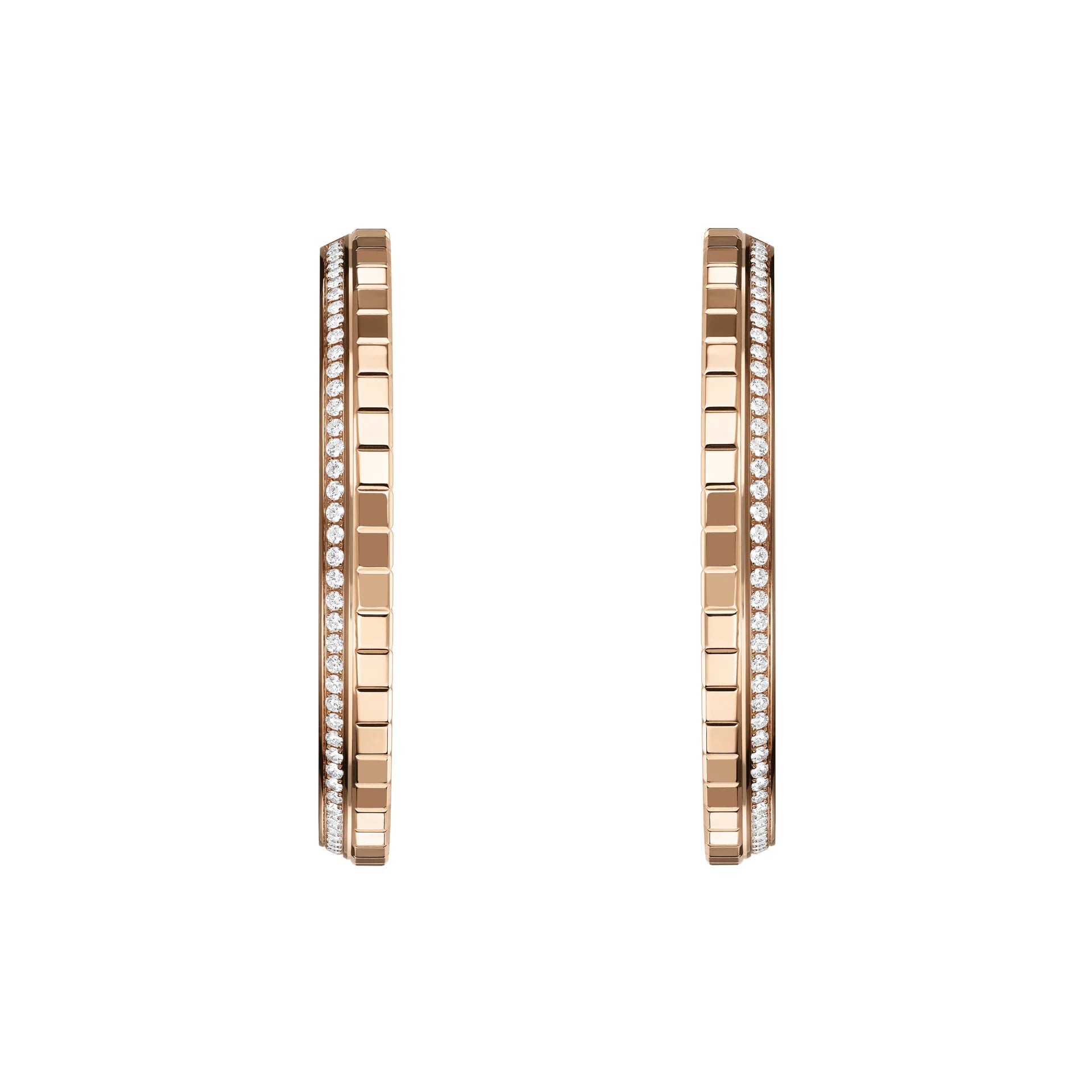 Chopard Ice Cube 18ct Rose Gold 0.66ct Diamond Large Hoop Earrings