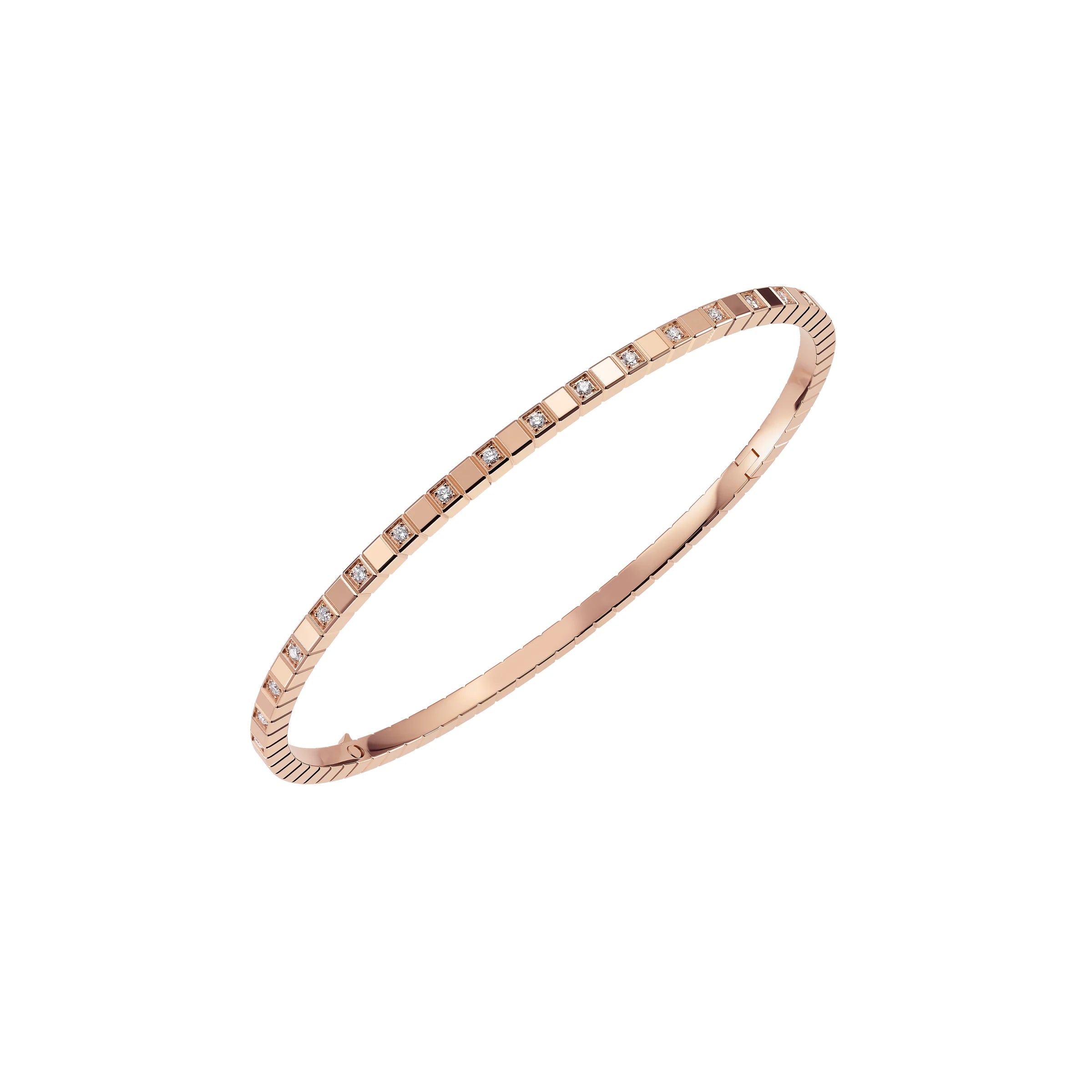 Chopard Ice Cube 18ct Rose Gold Diamond Bangle - M