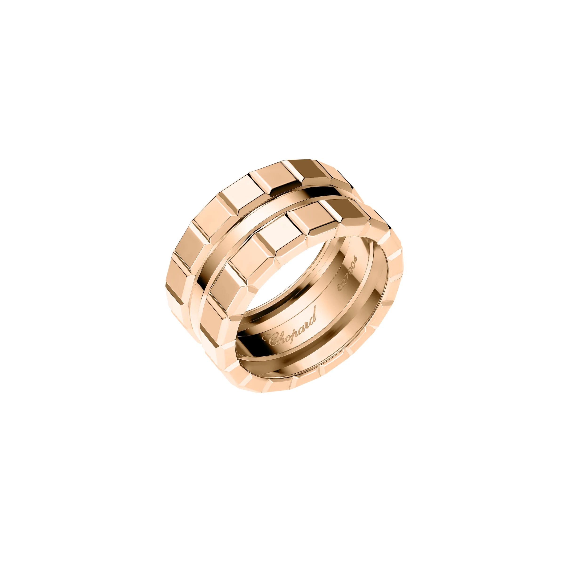 Chopard Ice Cube 18ct Rose Gold Double Wide Ring - 55