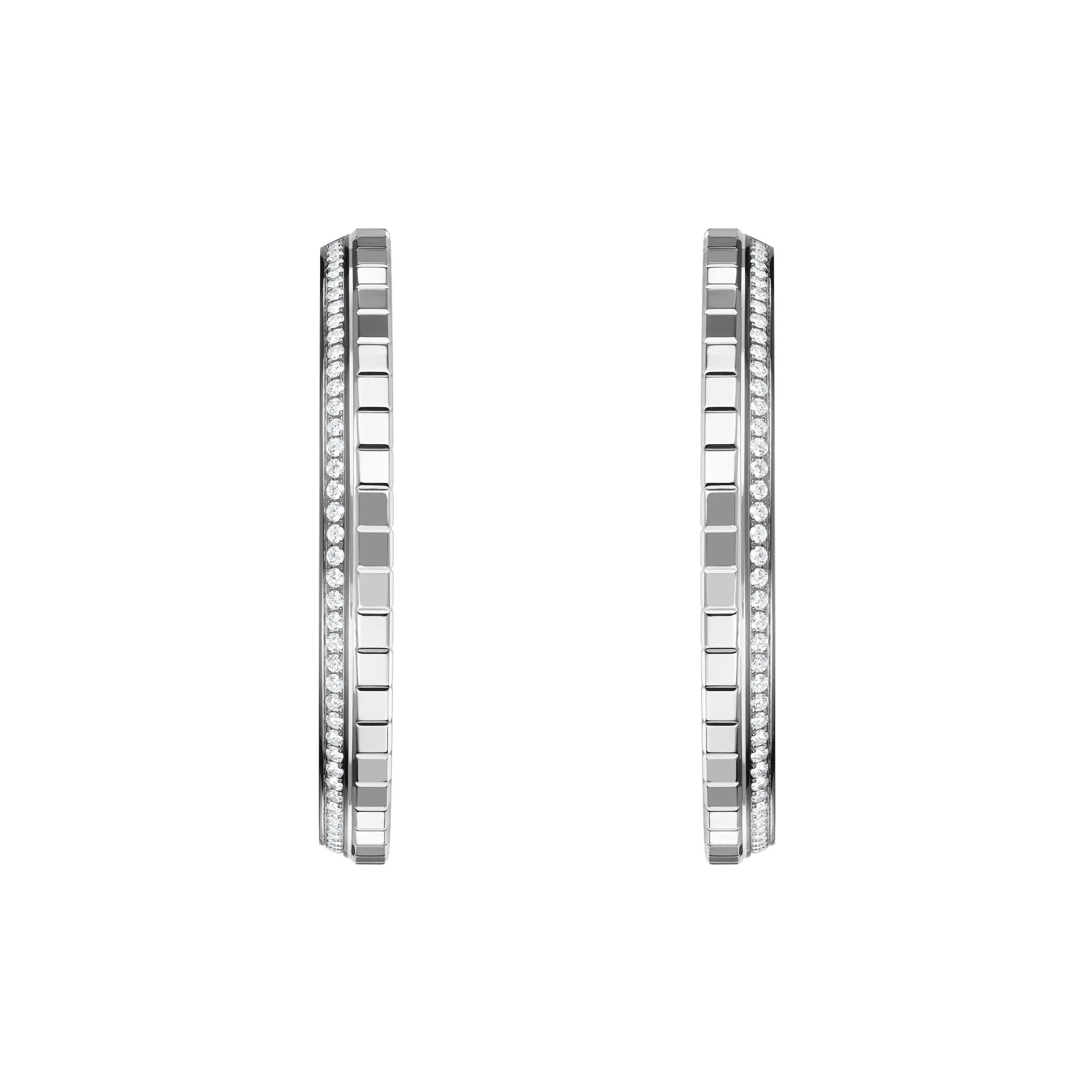 Chopard Ice Cube 18ct White Gold 0.66ct Diamond Large Hoop Earrings