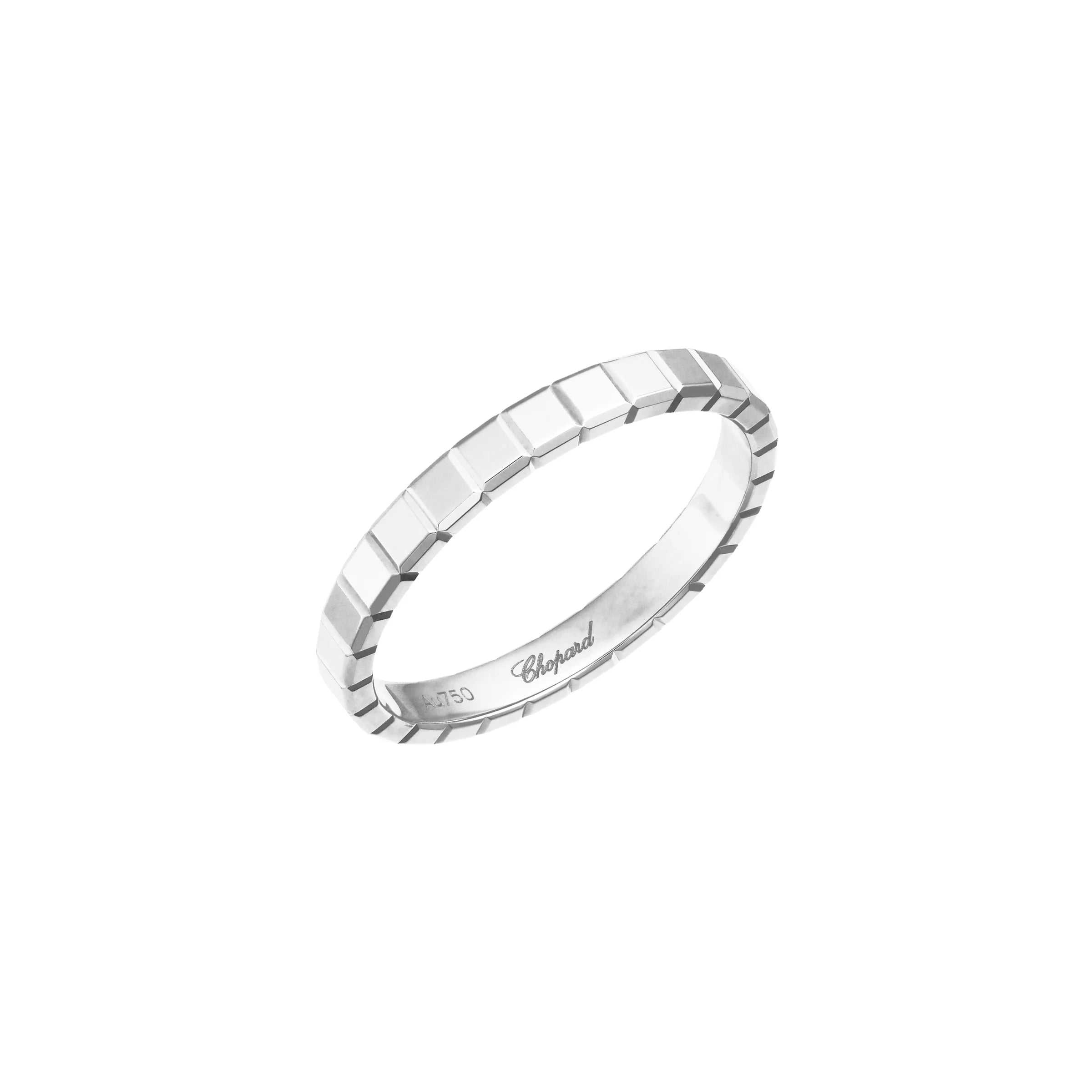 Chopard Ice Cube 18ct White Gold Slim Ring - 54
