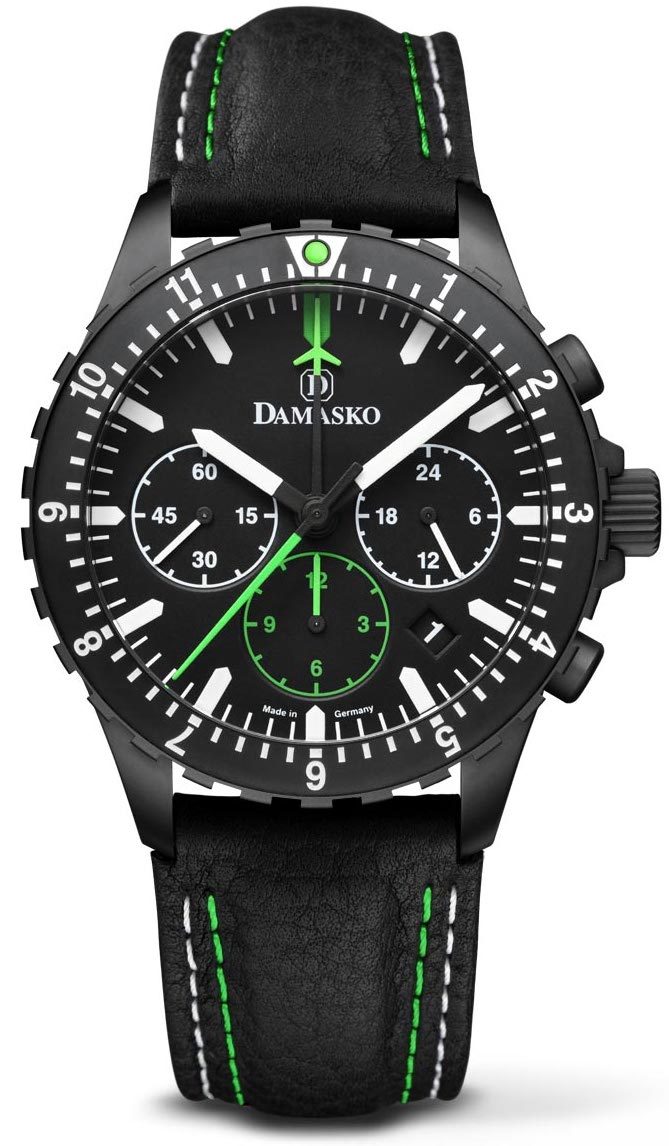 Damasko Watch Dc 86 Green Black Leather Pin