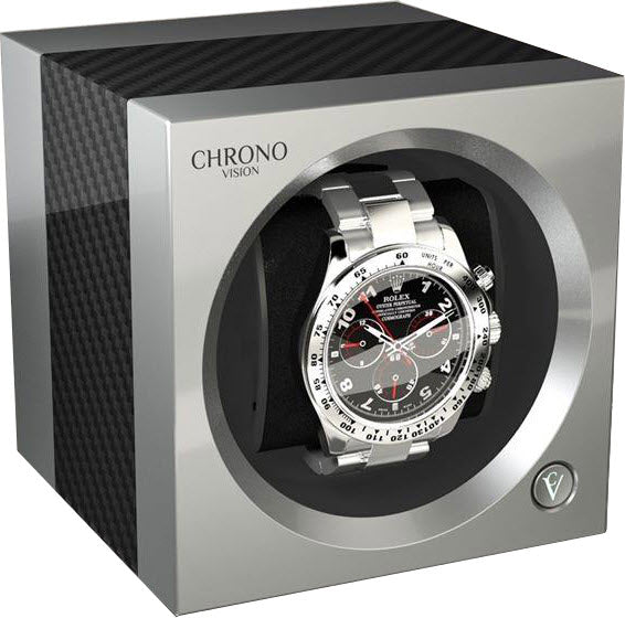Chronovision One Watch Winder Bluetooth Carbon Chrome Silk