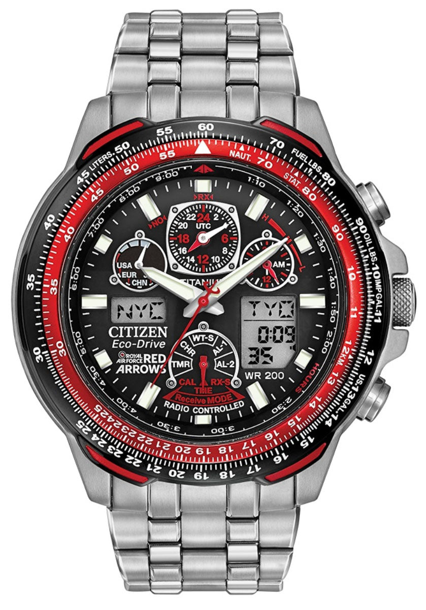 Citizen Red Arrows Skyhawk A.t Super Titanium Eco Drive Mens