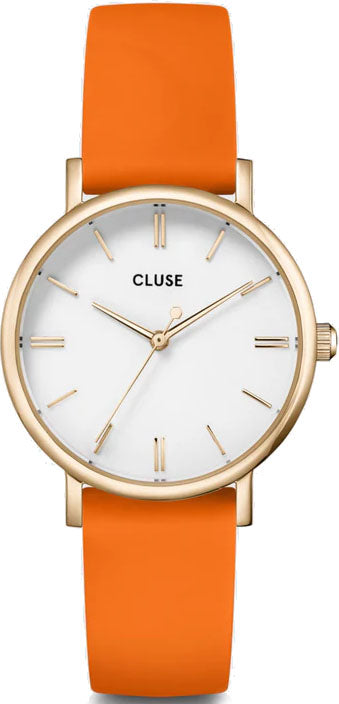 Cluse Pavane Petite Silicone Orange Gold