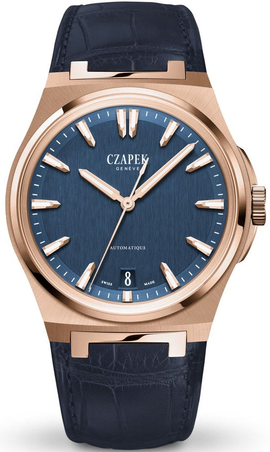 Czapek Antarctique Mount Erebus 5n Deep Blue Alligator