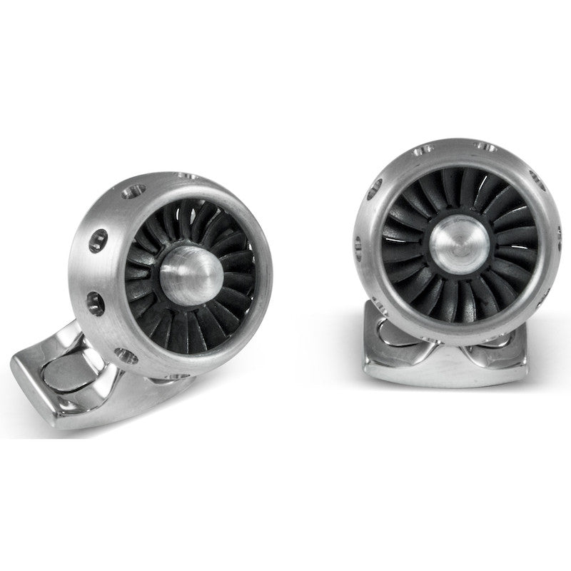 Deakin & Francis Cufflinks Aluminium Jet Turbine Engine - Silver