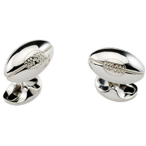 Deakin & Francis Cufflinks Rugby Ball - Silver