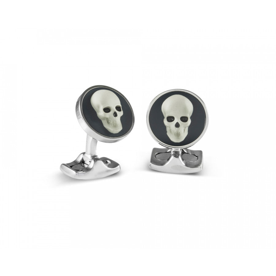 Deakin & Francis Cufflinks Skull Cameo - Silver