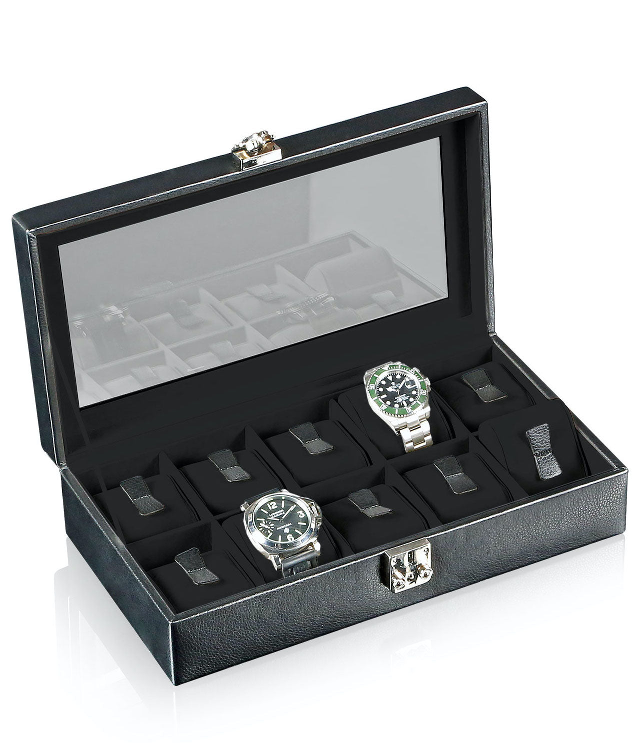 Designhuette Watch Box With Viewing Window Solid 10 Black