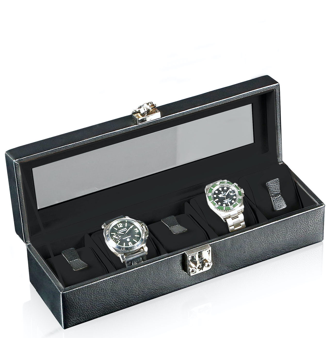 Designhuette Watch Box With Viewing Window Solid 5 Black