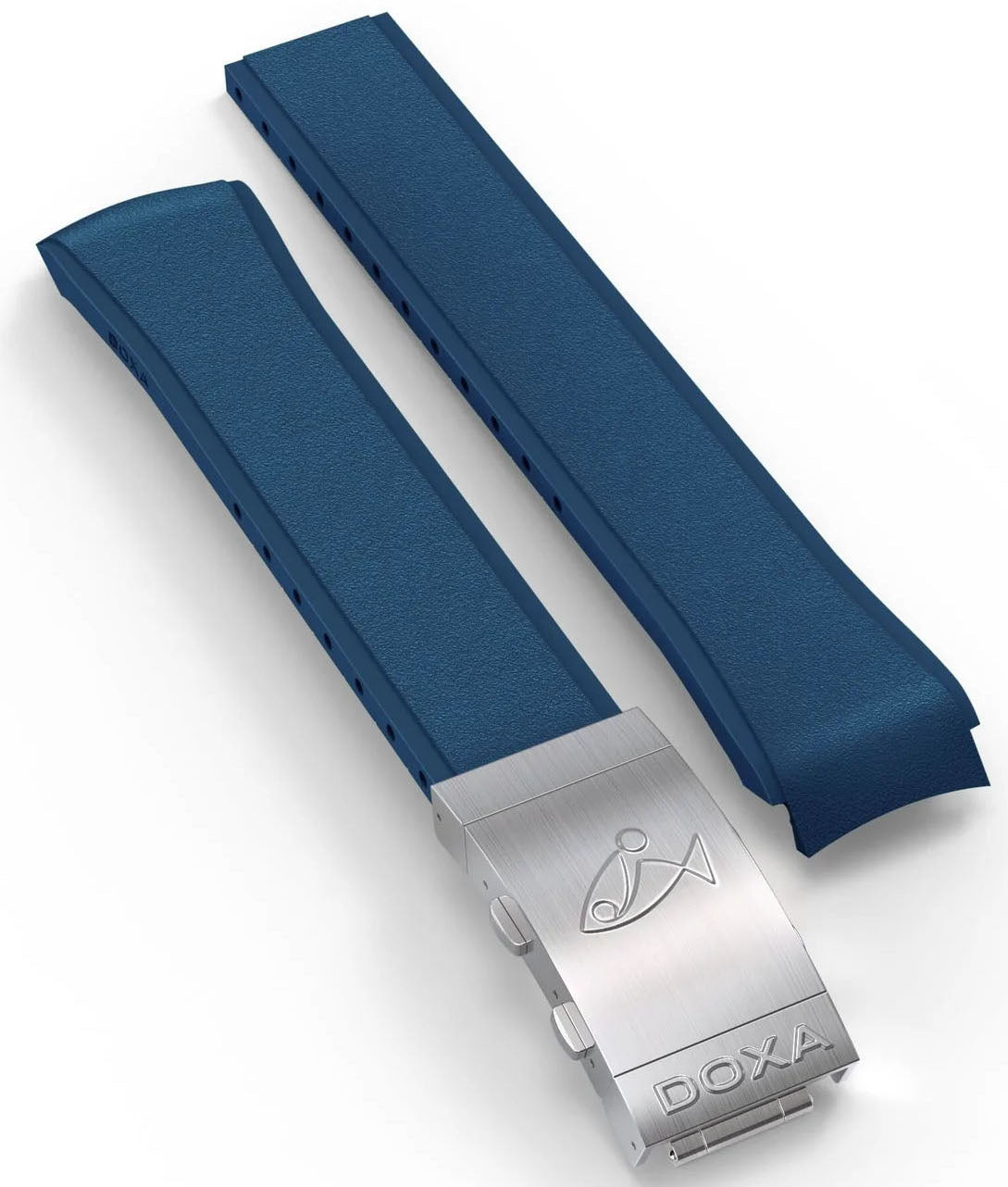 Doxa Strap Sub 1500t Rubber Navy Blue With Folding Clasp