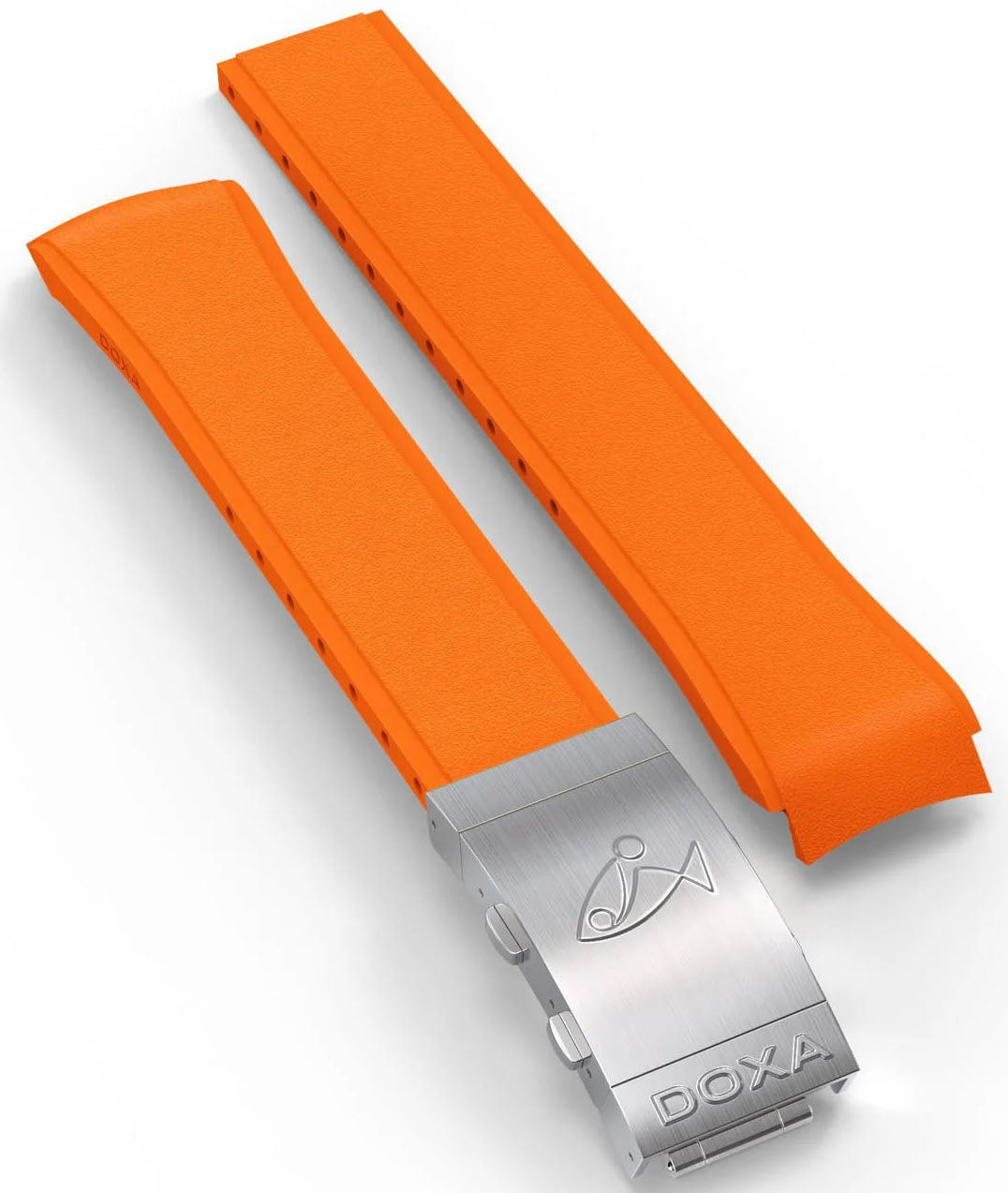 Doxa Strap Sub 1500t Rubber Orange With Folding Clasp