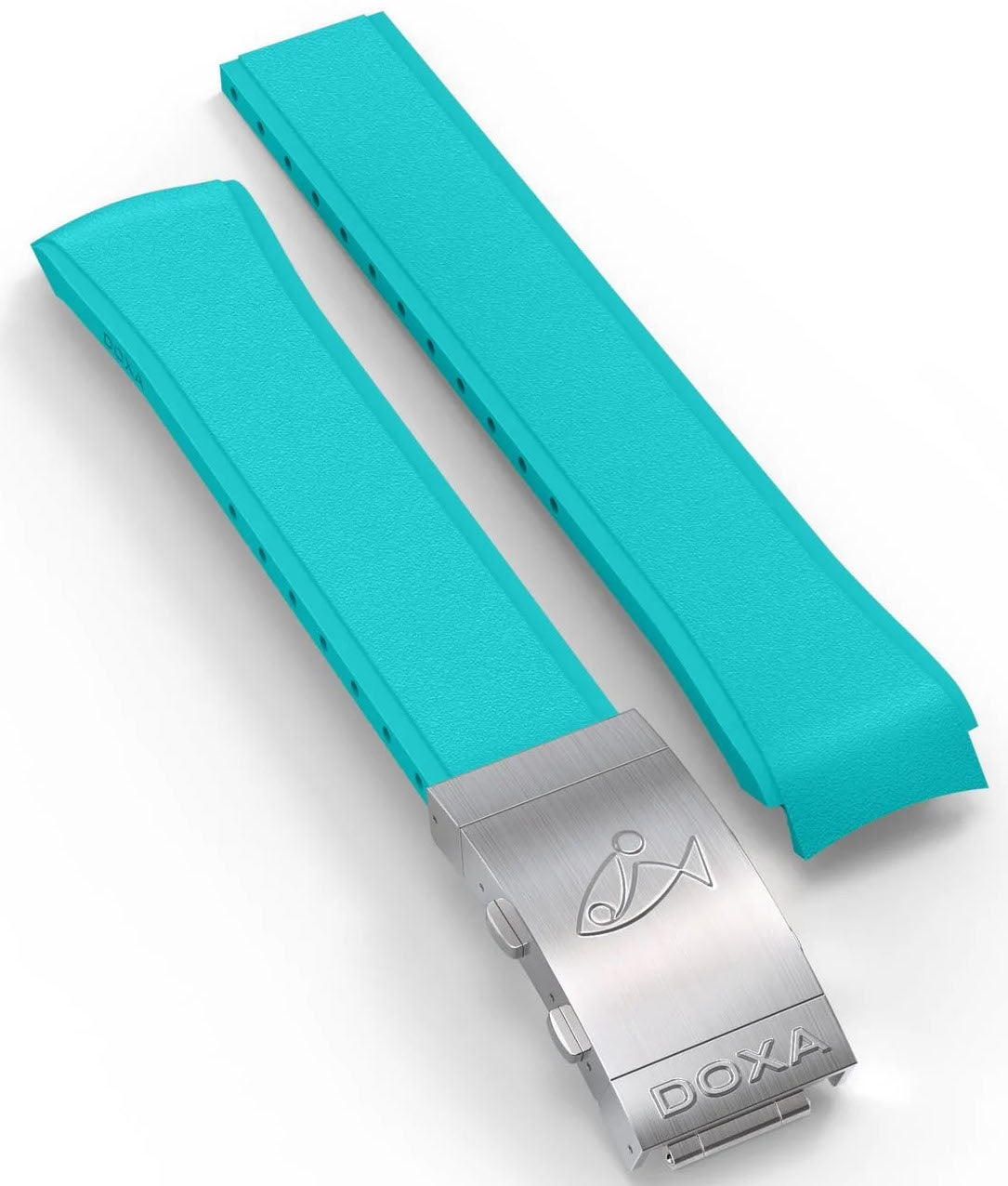 Doxa Strap Sub 1500t Rubber Turquoise With Folding Clasp