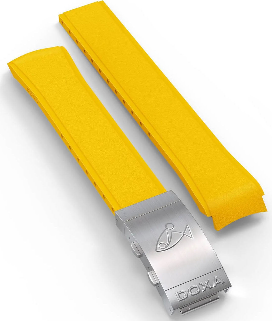 Doxa Strap Sub 1500t Rubber Yellow With Folding Clasp