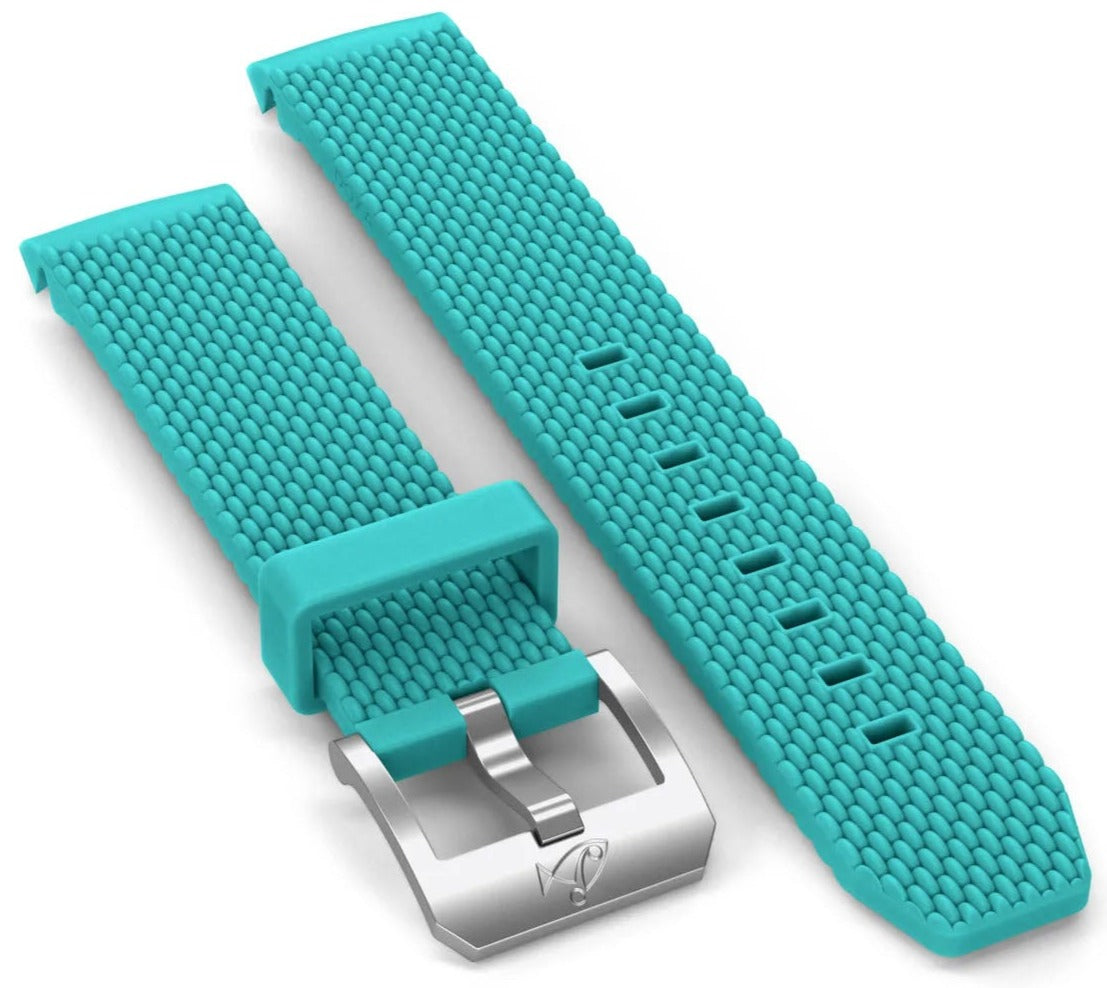 Doxa Strap Sub 200 C-graph Rubber Turquoise With Buckle