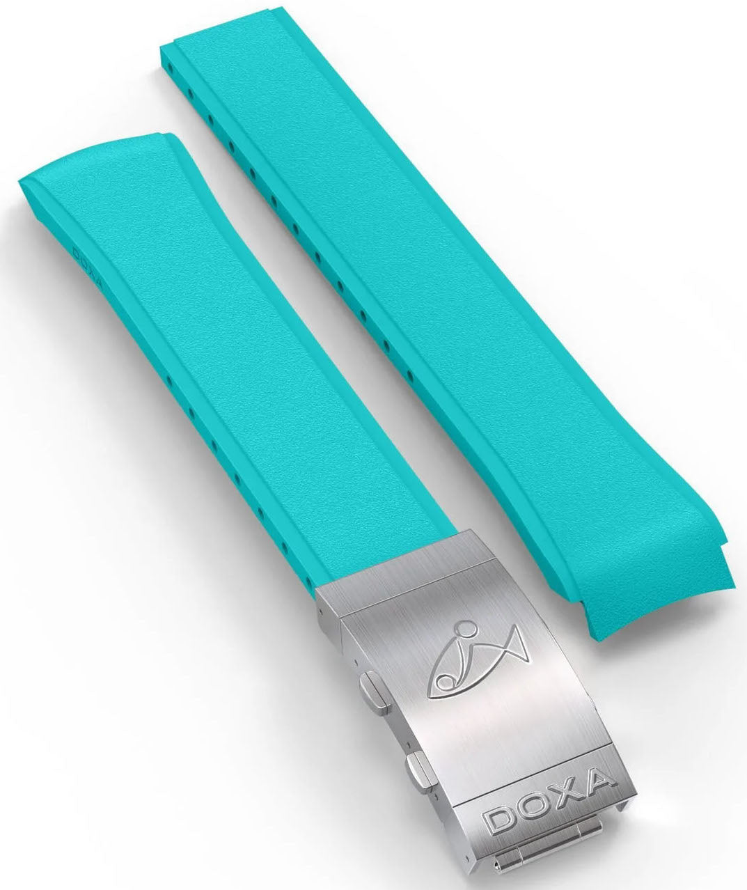 Doxa Strap Sub 300t Rubber Turquoise With Folding Clasp