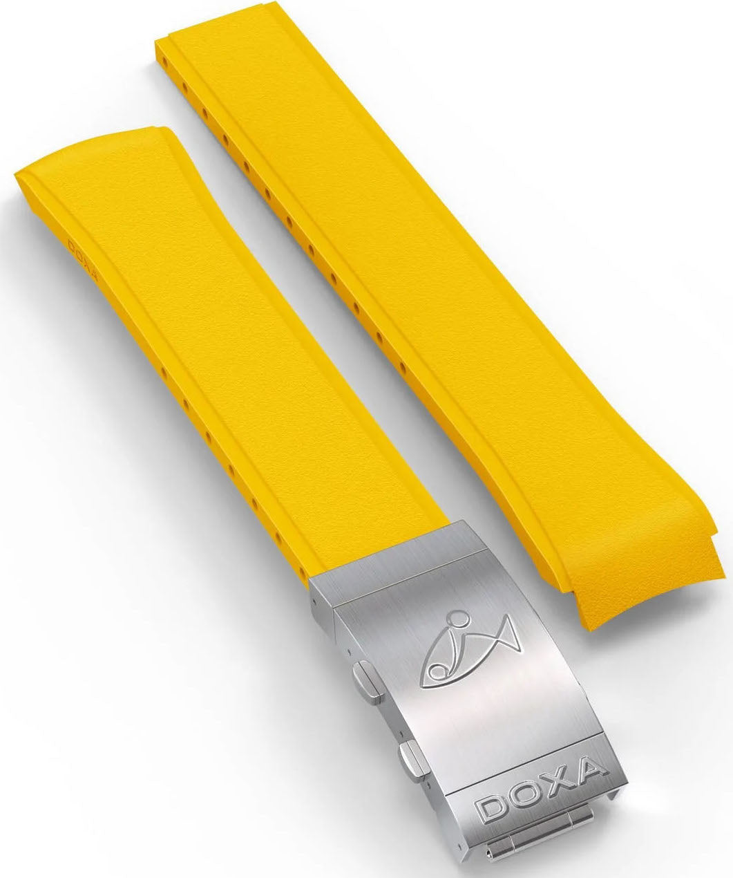 Doxa Strap Sub 300t Rubber Yellow With Folding Clasp