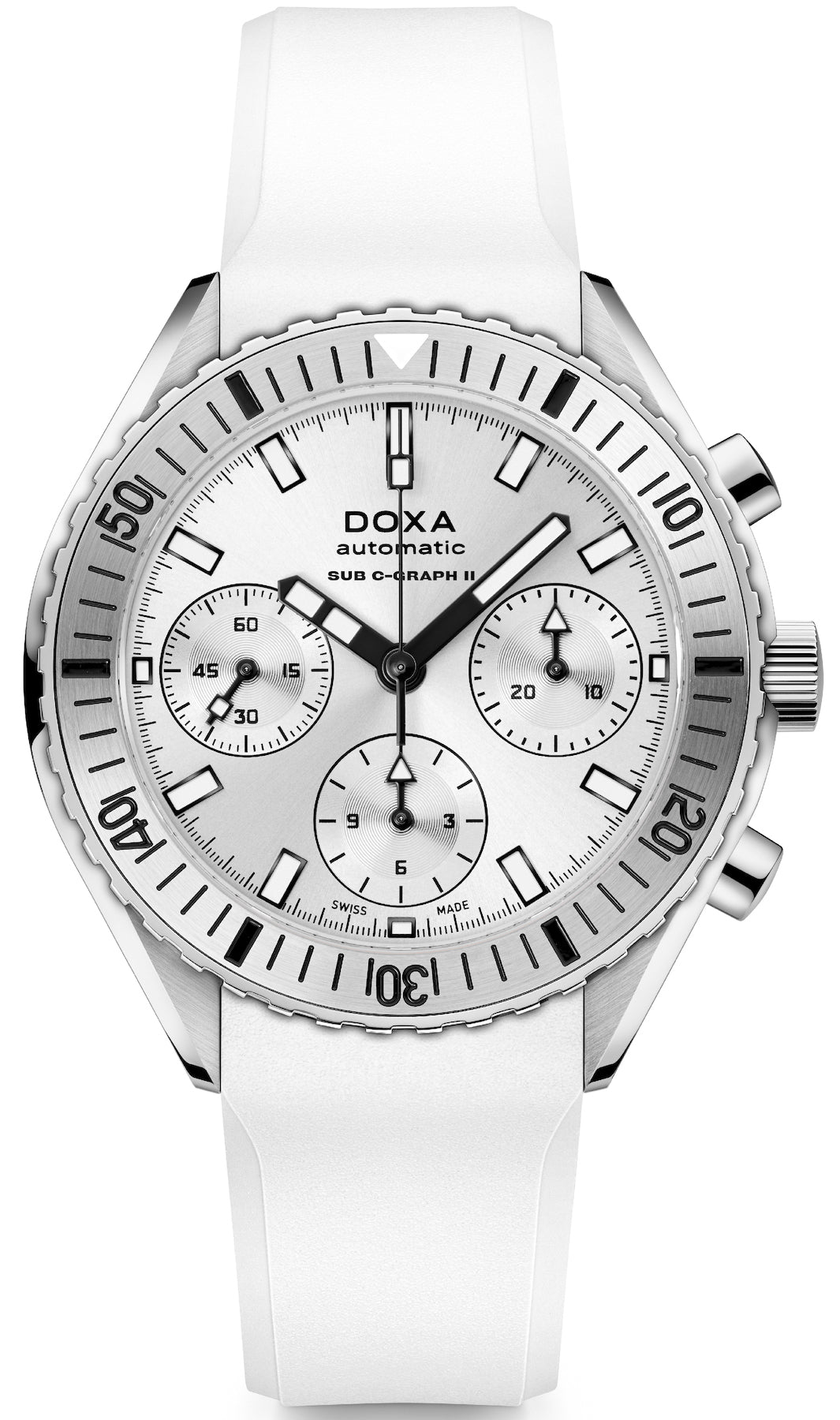 Doxa Sub 200 C-graph Ii Whitepearl Rubber