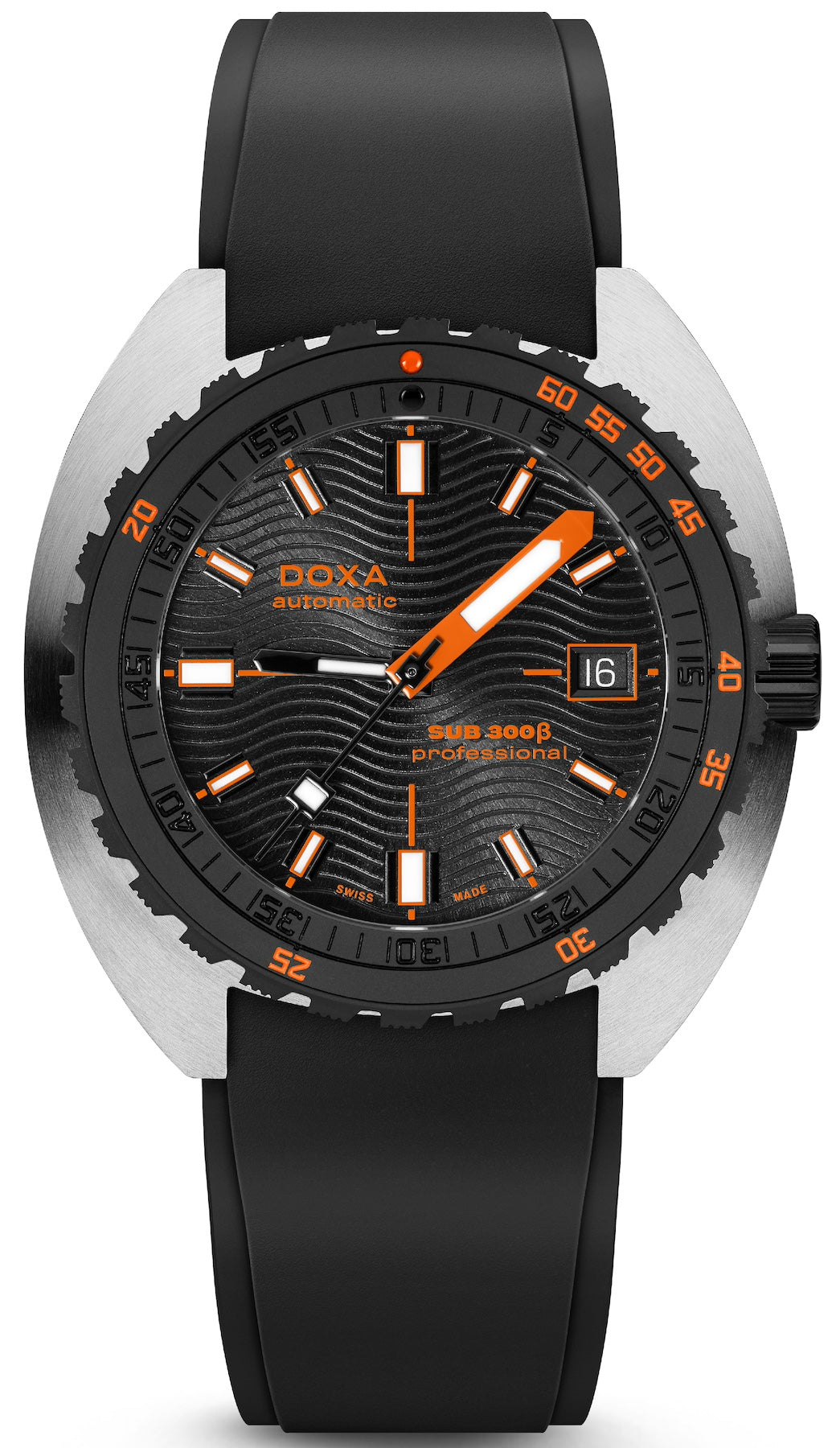 Doxa Sub 300 Beta Ceramic Steel Professional Rubber Black