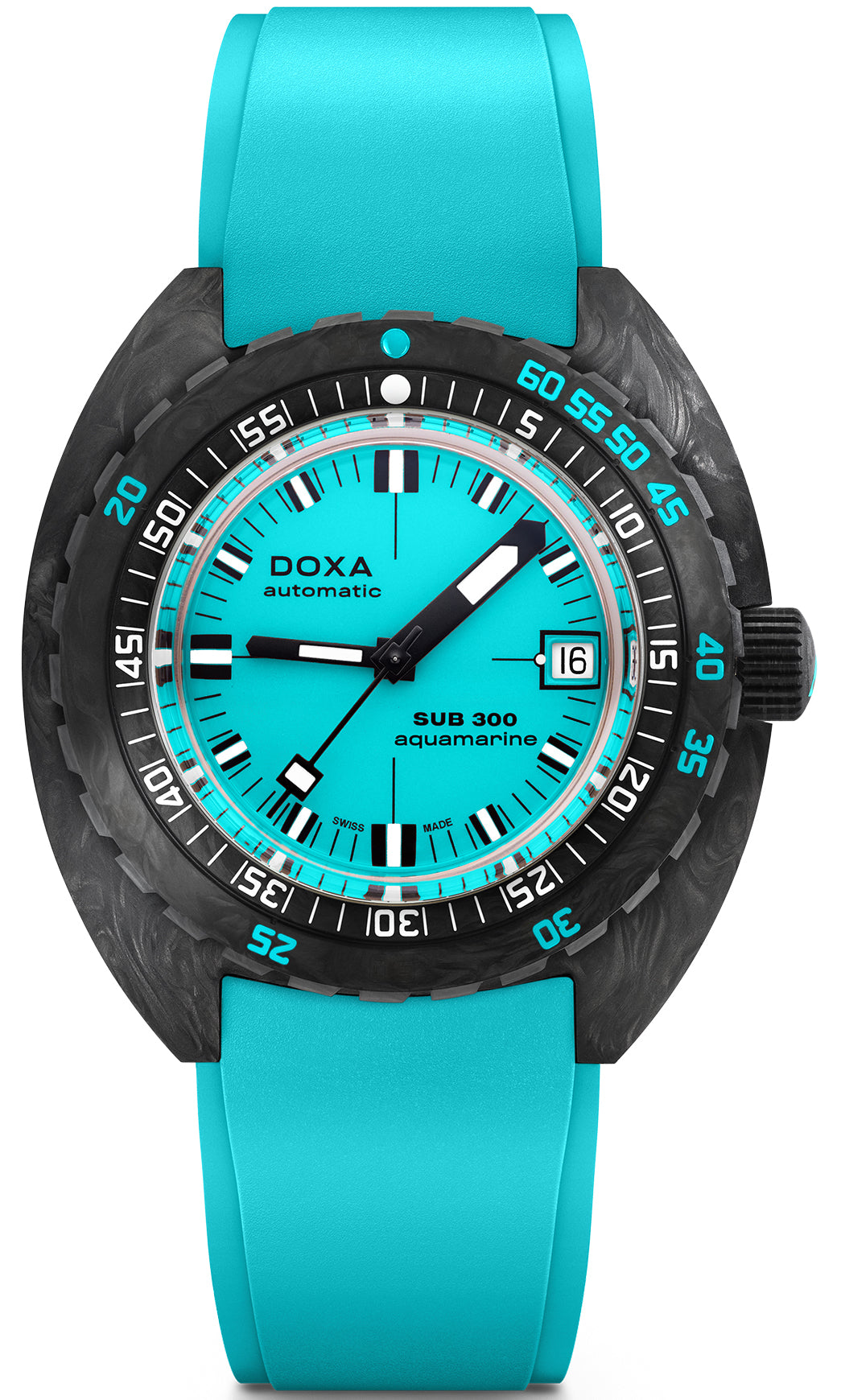 Doxa Sub 300 Carbon Cosc Aquamarine Rubber