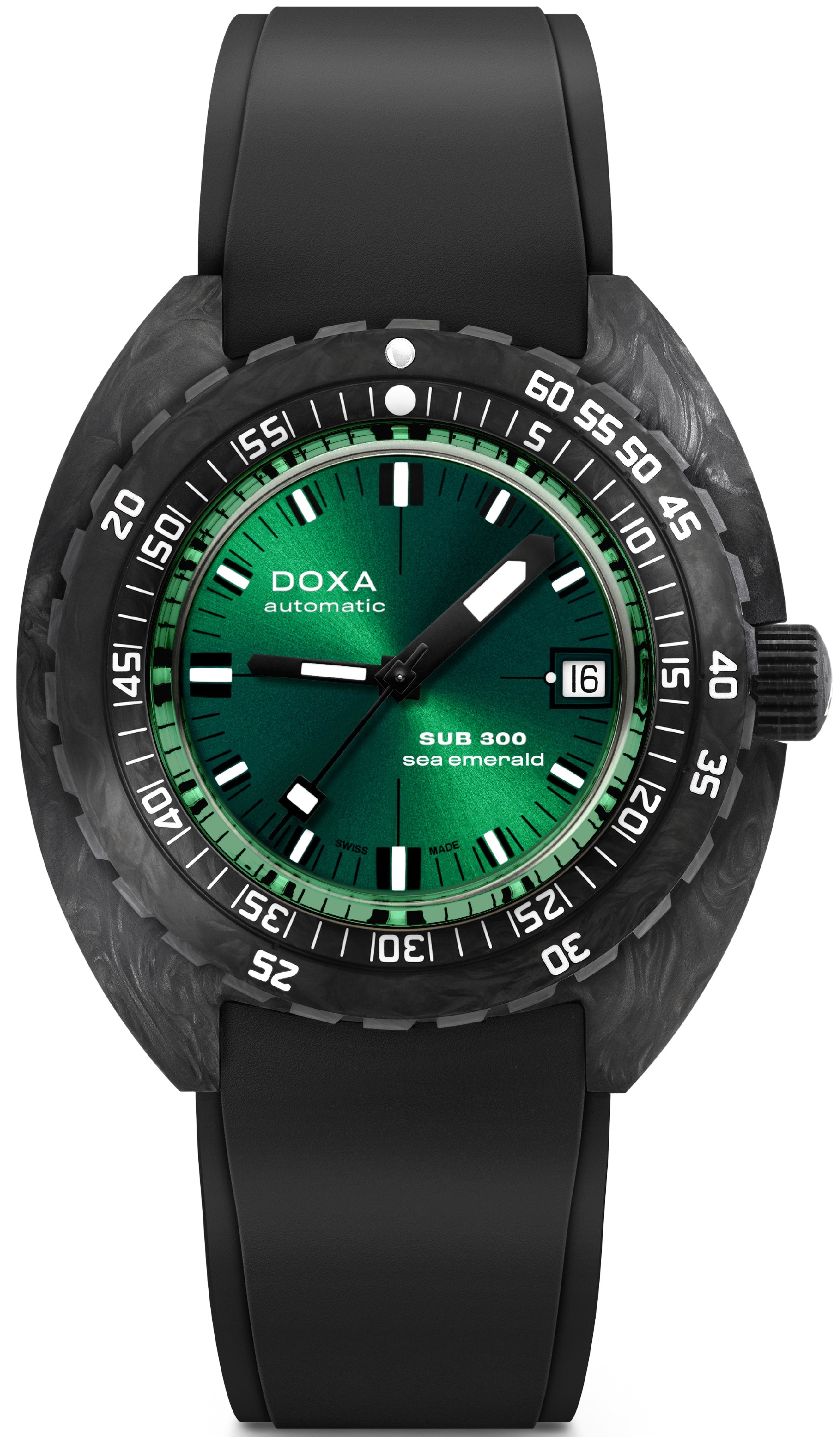 Doxa Sub 300 Carbon Sea Emerald Rubber