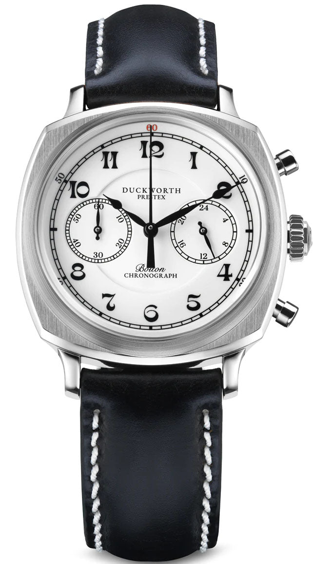 Duckworth Prestex Bolton Chronograph White Black Leather