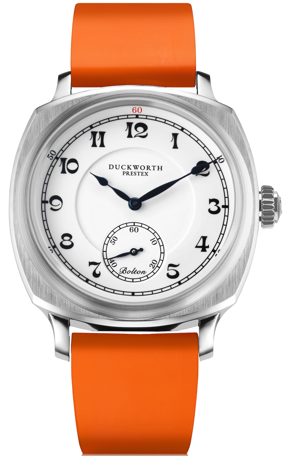 Duckworth Prestex Bolton Small Seconds White Orange Rubber