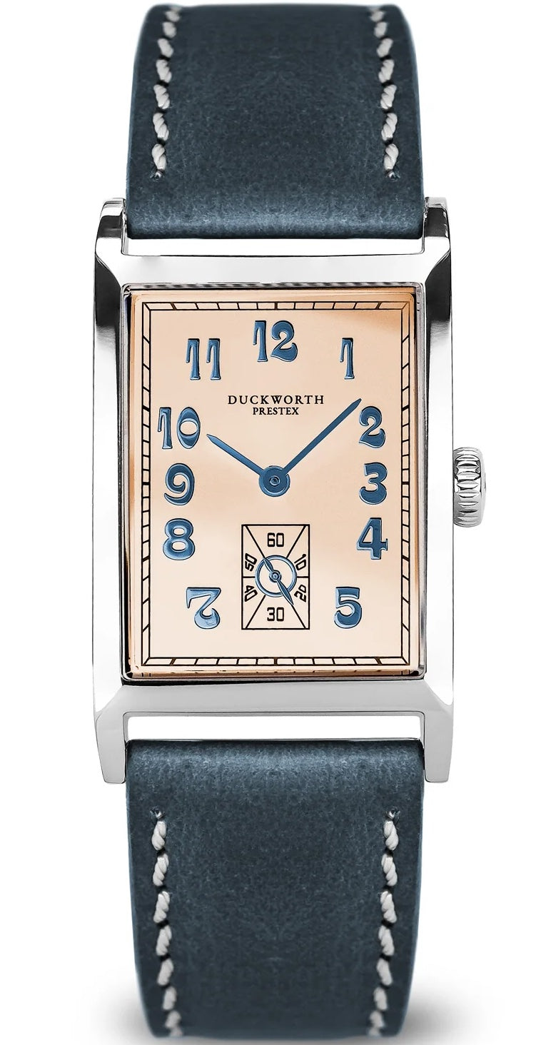 Duckworth Prestex Centenary Salmon Pink Blue Leather