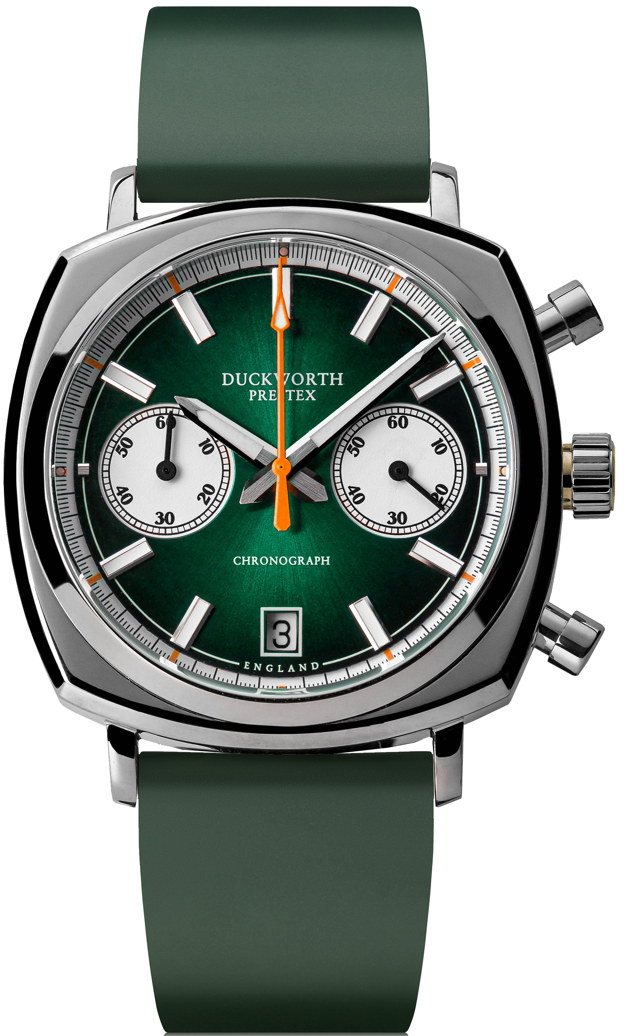 Duckworth Prestex Chronograph 42 Green Green Rubber