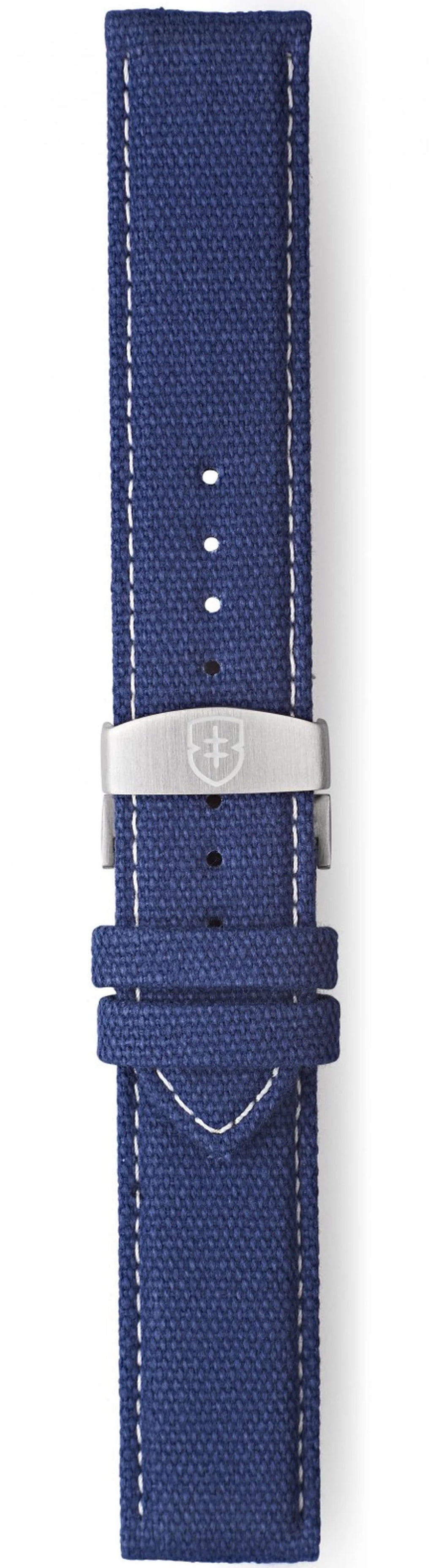 Elliot Brown Strap Canvas 22mm Washed Blue Deployment