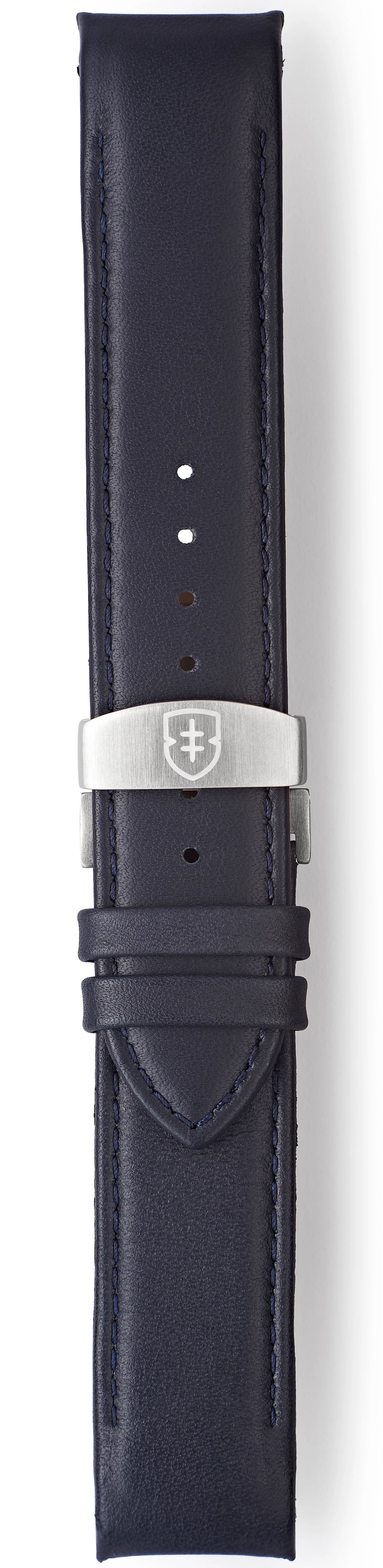 Elliot Brown Strap Leather 22mm Ink Blue Oiled Deployment