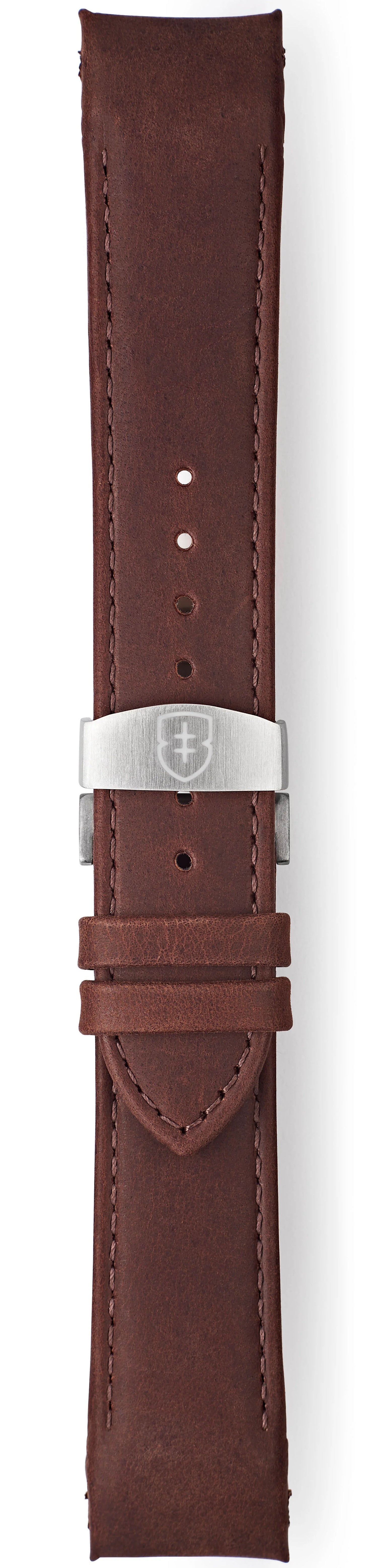 Elliot Brown Strap Leather 22mm Mid Brown Pull Up Deployment