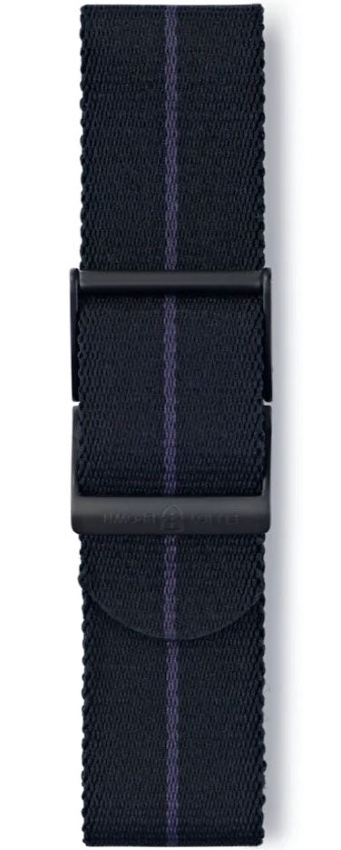Elliot Brown Strap Webbing 22mm Black Blue Stripe