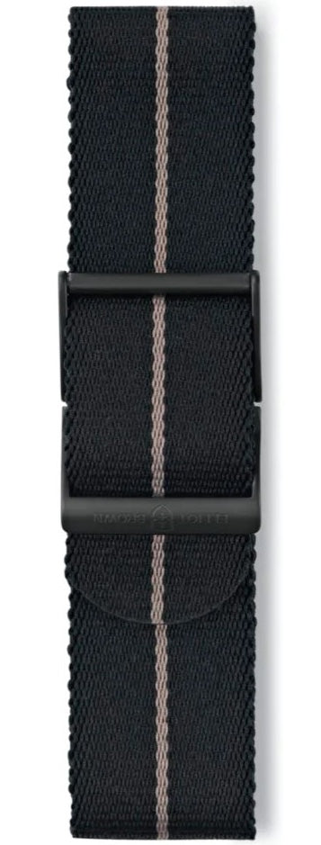 Elliot Brown Strap Webbing 22mm Black Desert Brown Stripe