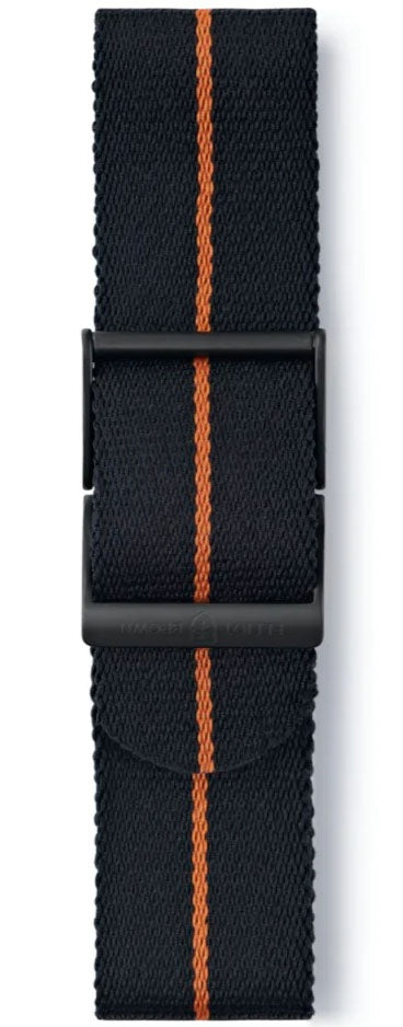 Elliot Brown Strap Webbing 22mm Black Orange Stripe