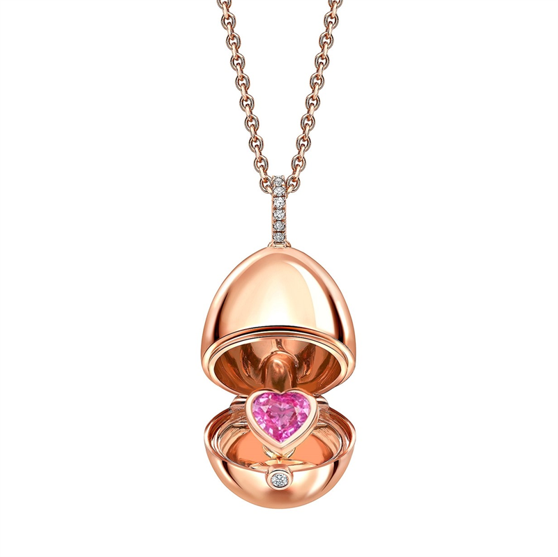 Faberge 18ct Yellow Gold Diamond Sapphire Heart Surprise Locket D
