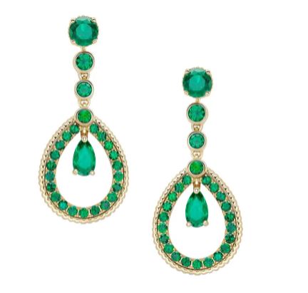 Faberge Colours Of Love 18ct Yellow Gold Emerald Teardrop Earrings