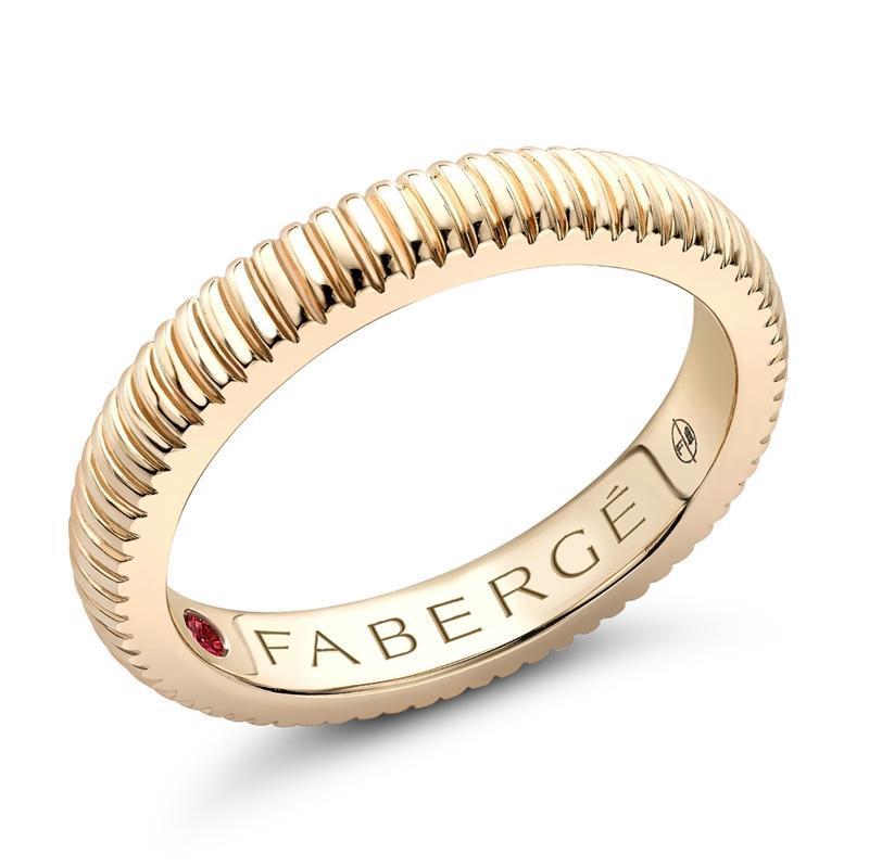 Faberge Colours Of Love 18ct Yellow Gold Fluted Band Ring - 50